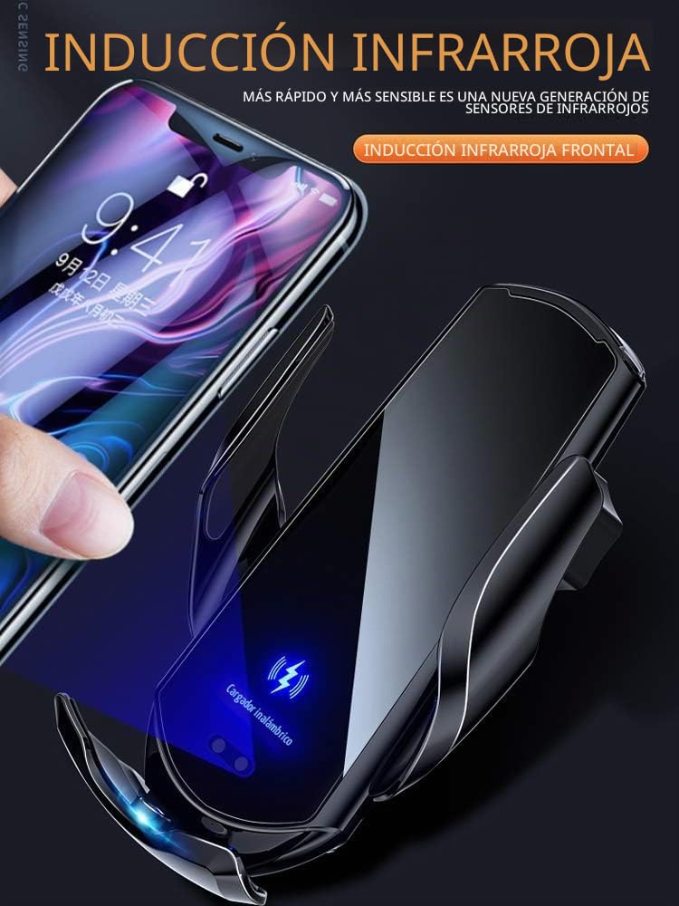 Q3 15W Sensor Inteligente Cargador Magnético para Automóvil Cargador Inalámbrico de Detección Inteligente Brazo de Sujeción Automático Pivote para la Serie (Azul)