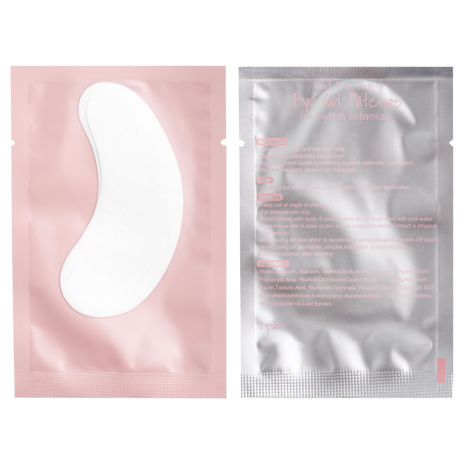 50 Pares de Parches de Extensión de Pestañas Bajo la Hipoalergénica de Belleza de Parche de Gel Para los Ojos Para la Extensión de Pestañas (Rosa)