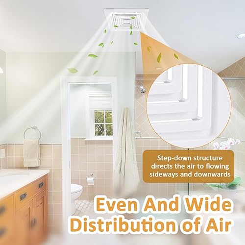 Miniatura 3 de S97011723 Rejilla de ventilador de techo de baño con resortes para techo cuadrado o pared cubierta de ventilación de repuesto para los modelos 663