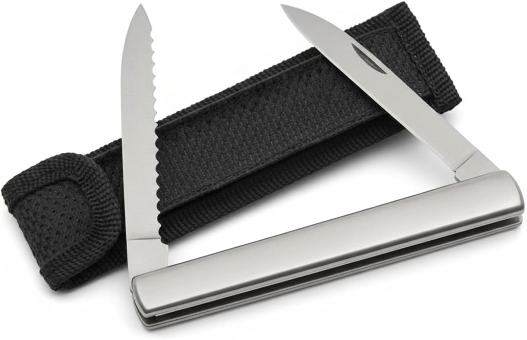 SZCO Supplies 4.5" Steel Harvest Folding Pocket Knife for Men – Dual Stainless Steel Blades, Compact EDC Knife, Small Pocket Knife, Pocket Knives & Folding Knives with Sheath for Gardening, Camping, and Everyday Carry