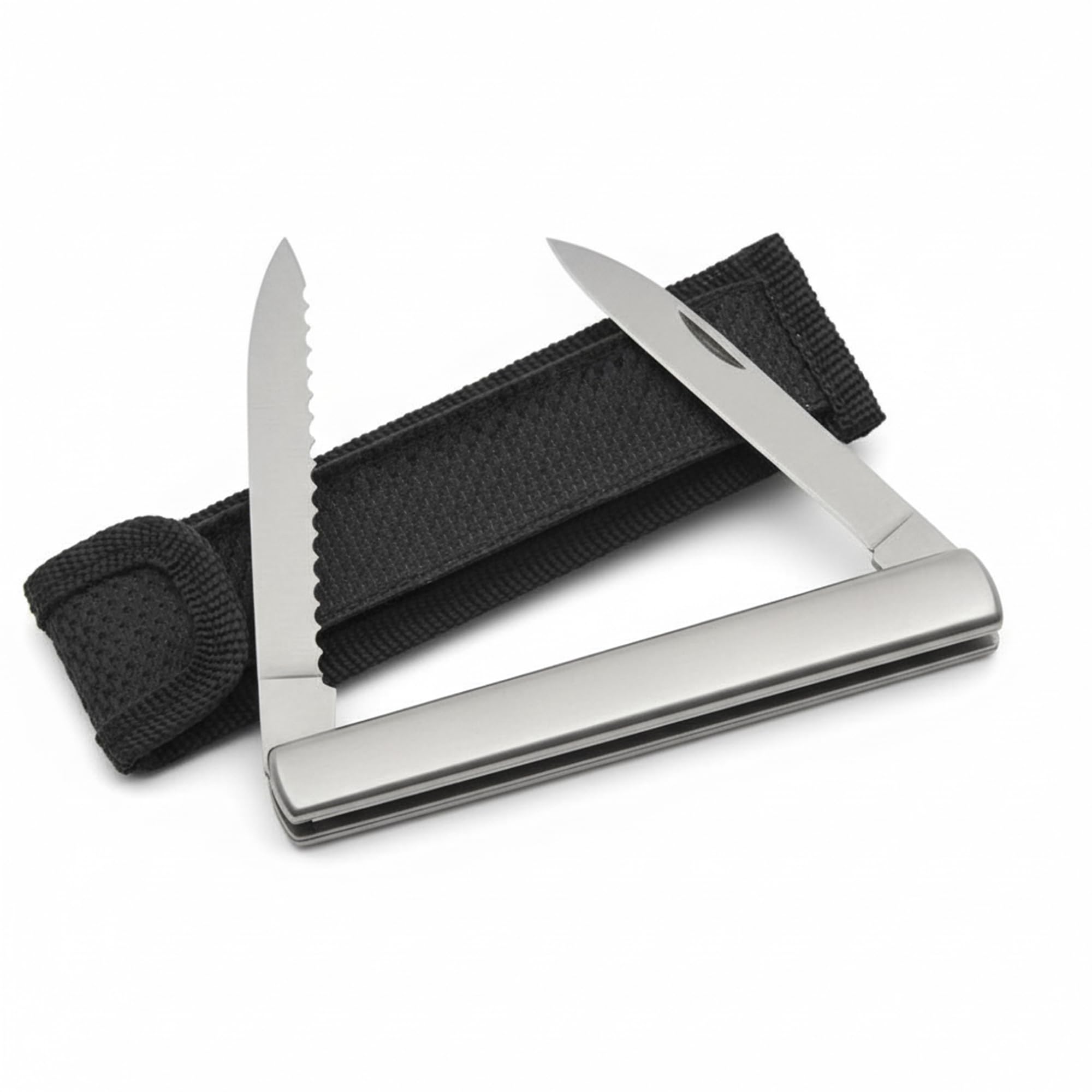 Supplies 4.5" Steel Harvest Folding Pocket Knife for Men – Dual Stainless Steel Blades, Compact EDC Knife, Small Pocket Knife, Pocket Knives & Folding Knives with Sheath for Gardening, Camping, and Everyday Carry