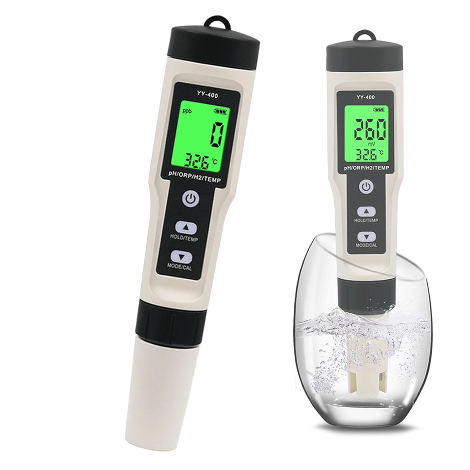 Electronic Water Testing Pen, Digital Water Quality Tester with PH/ORP/H2/TEMP, Hydrogen Concentration Tester, Accurate & Reliable, for Drinking Water, Swimming Pools, Hot Tubs, Spas