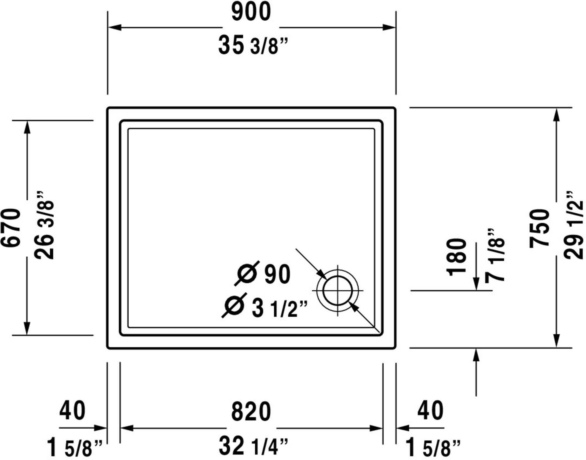 Duravit Starck Slimline Duschwanne Weiß 900x750x45mm : Amazon.de 