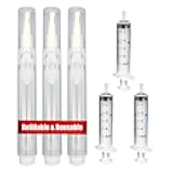 3 Pack 6ml Refillable Touch Up Paint Pens, Empty Paint Brush Pen for Walls, Small Brushes for Touch Ups, Furniture Surface Repair Cover Up Reusable Kits