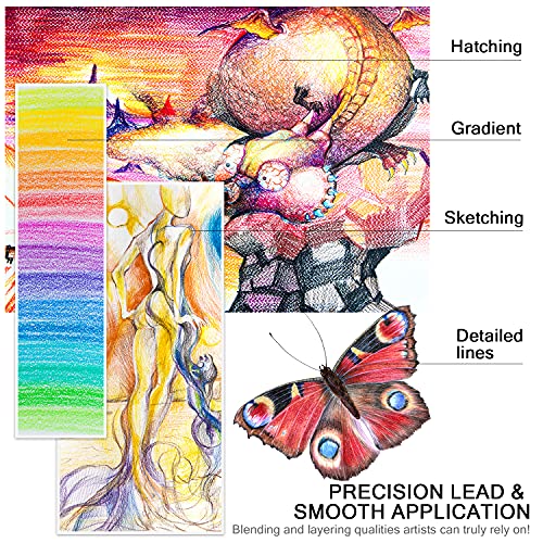 Markart 48 Colored Pencils Set For Adult Coloring Book, Sketch, Shading, Blending Crafting, Soft Cores, Professional Art Coloring Drawing Pencils For Beginners & Pro Artists In Tin Box #TOP6