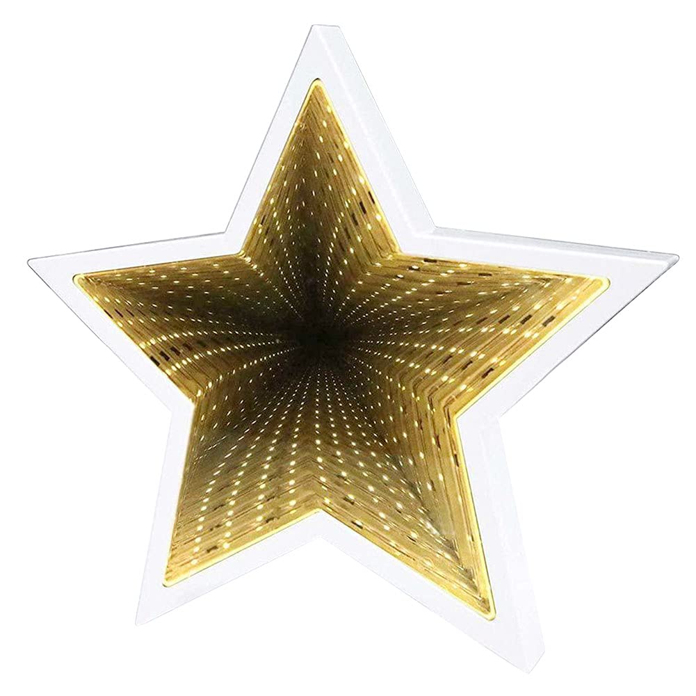 Apofly Mirror Tunnel Lamp Led Star Shape Sensory Light Infinity Tunnel Night Lamp 3d Visual Illusion Light for Party