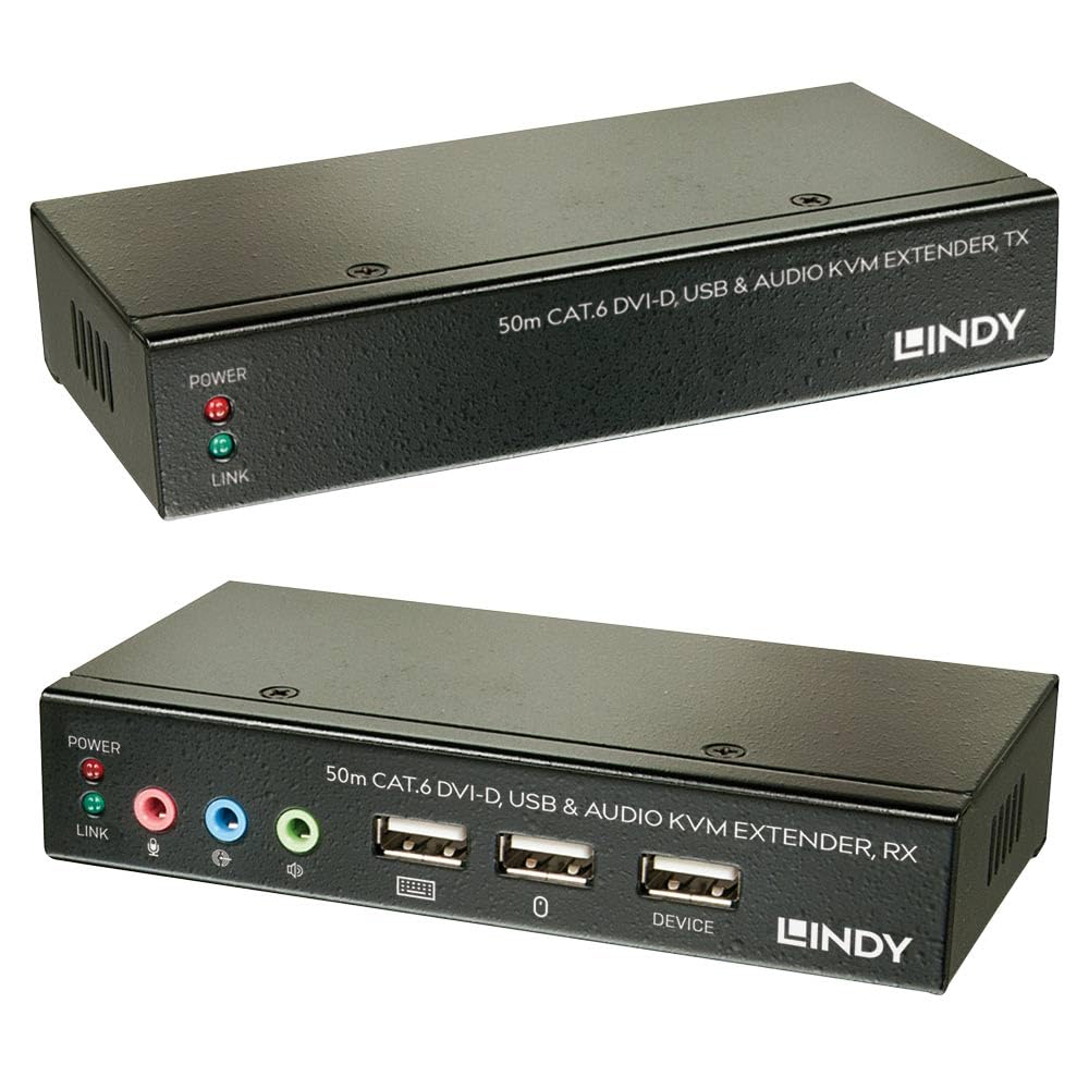 Lindy 39377 - Extender KVM Cat.6 Classic DVI USB Audio, 50m
