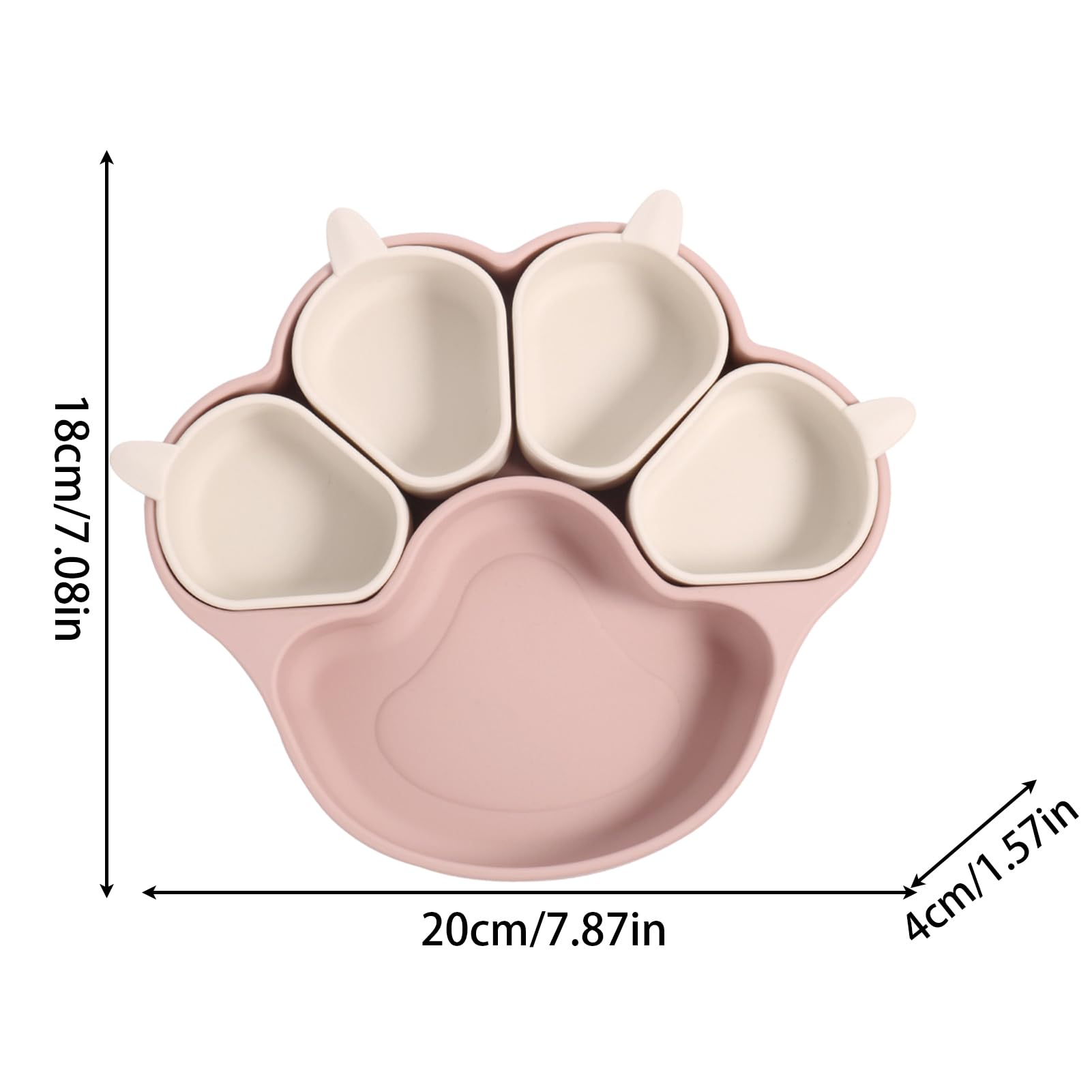 Baby Car Suction Plate | Paw-Shaped Baby Suction Plate | Car-Shaped Suction Plate for Baby | Baby Suction Plate with Car Design, Paw Print Suction Plate, Non-Slip Baby Suction Plate