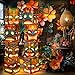 Janlaugh 8 Pcs Tiki Totem Box Decor with Light, Luau Party Decorations for Hawaiian Birthday Party Tropical Aloha Decor 9.84 x 7.09 Tiki Lighted Gift Boxes for Garden Patio Porch Outdoor Decor