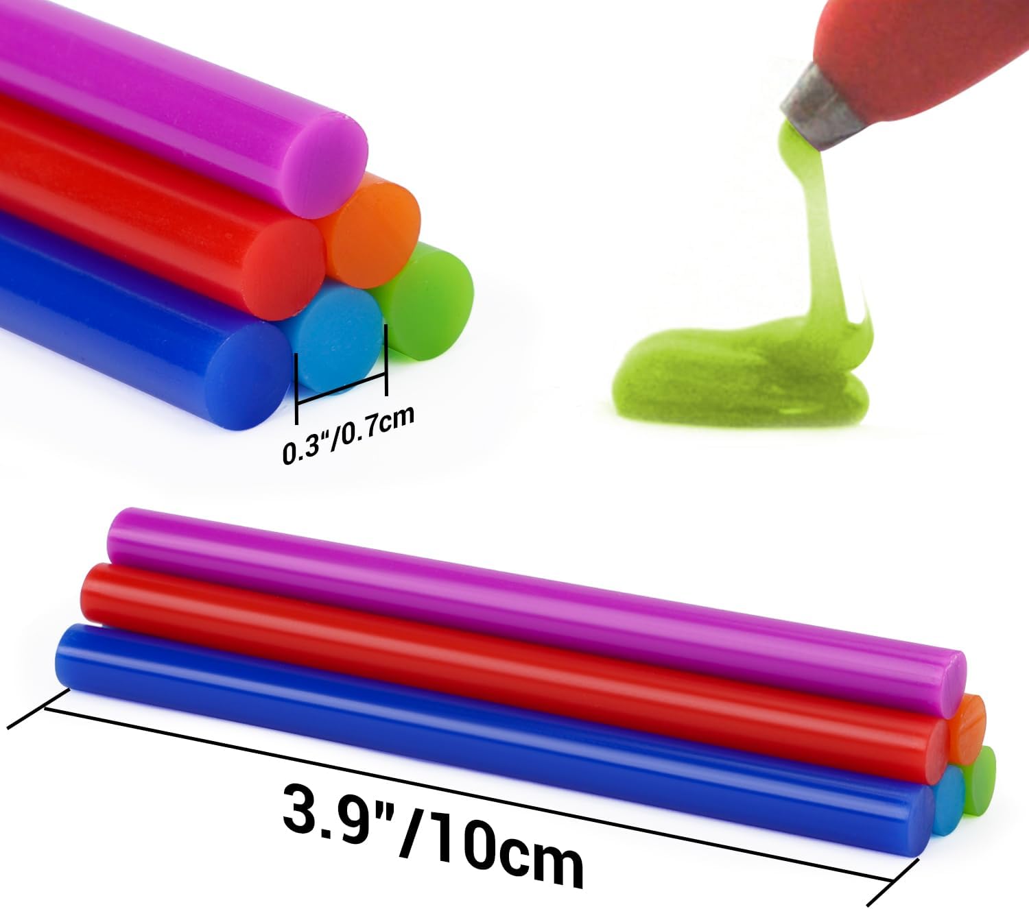 120 Pack Colored Hot Glue Sticks, Mini Hot Glue Sticks Bulk, 4"x 0.27" 12 Colors for Christmas Cards, Wax Seal Stamp, Decoration, Handmade Arts and Crafts DIY, Car Dent Repair
