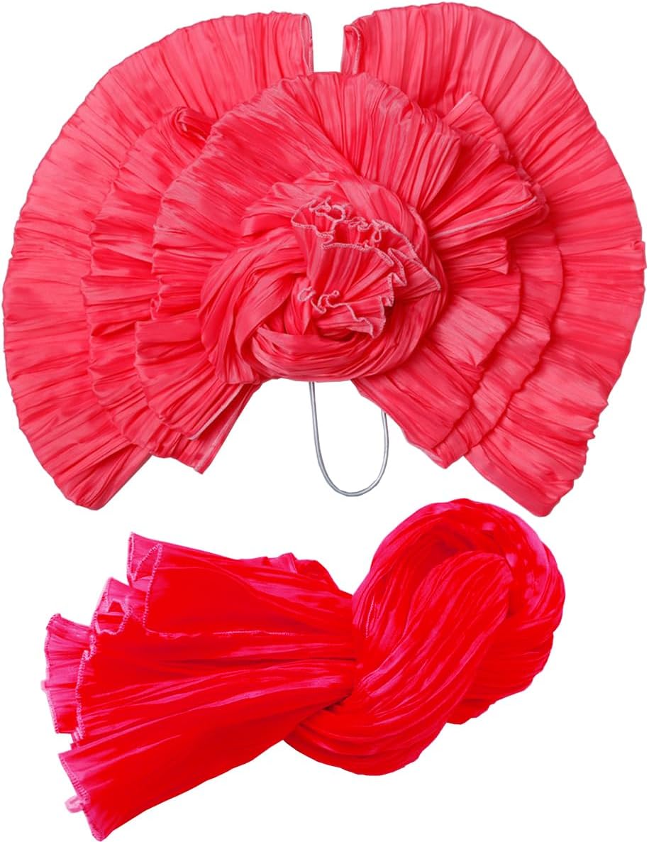 CAMDOM Japanese Kimono Pre Tied Big Flower Obi Belt Sash Yukata Robe Accessories for Kimono Halloween