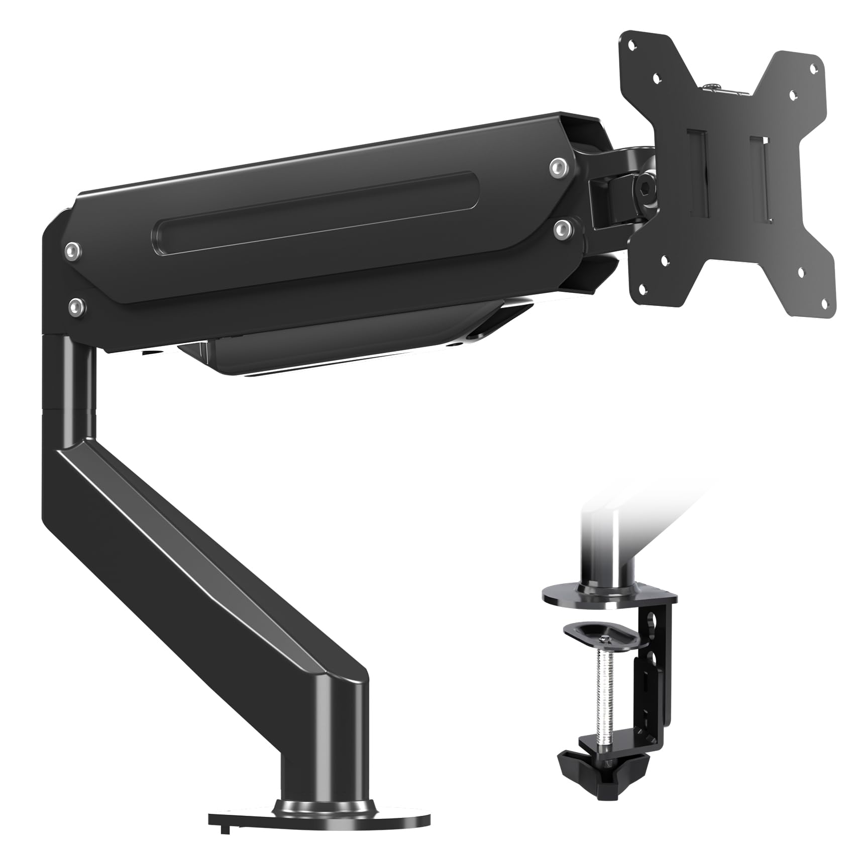 Support D'écran Simple Articulé - Hauteur Réglable 26.5-41.5 Cm, VESA 75/100 | Pour écrans Jusqu'à 32" Et 7 Kg, Pivot/inclinaison