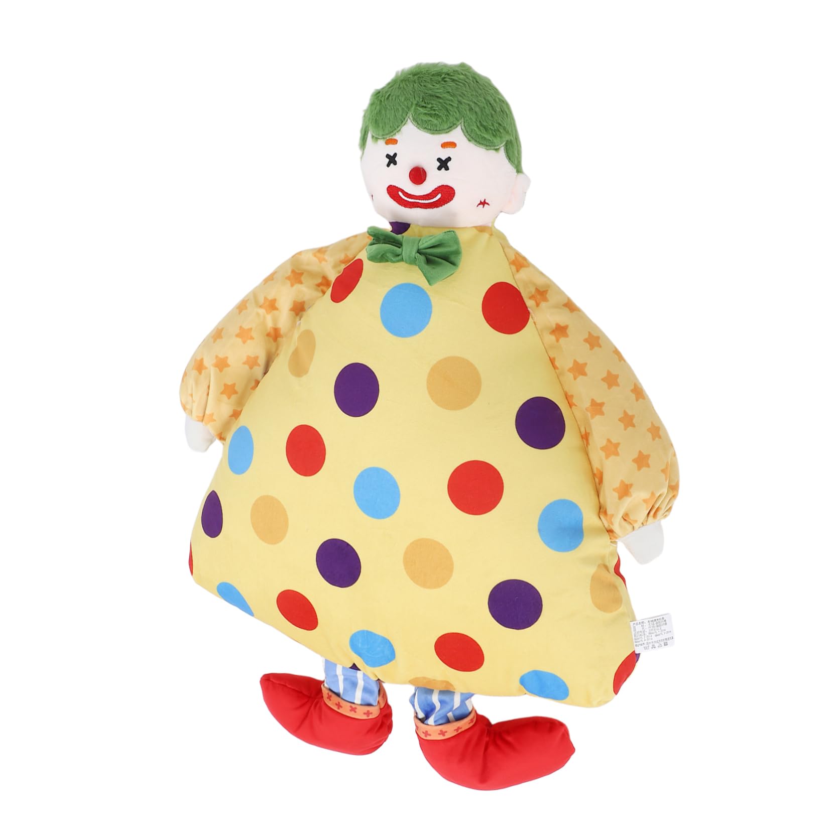 Coussin de clown peluche ergonomique et doux : parfait pour lit d'enfant