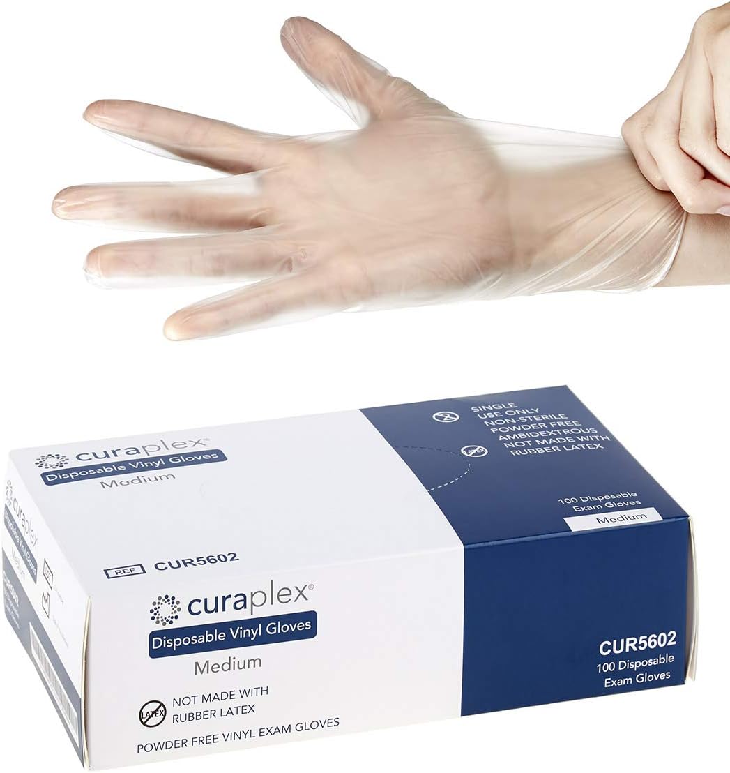 Disposable Vinyl Gloves Available in Sm, Med, Lg, XL – Powder-free, Latex-free