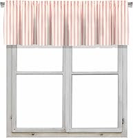 Vista 14 de Blackout Classic Ticking Stripe Pink and White - Cenefa de cortina corta con bolsillo para barra, para decoración de cocina, dormitorio, 52 x 18