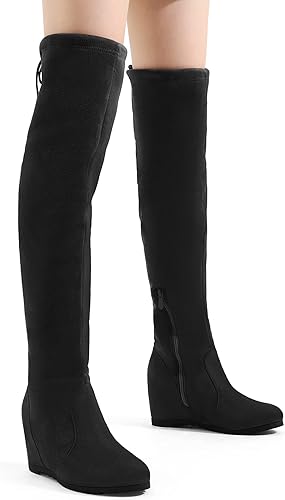 Miniatura 4 de DREAM PAIRS Women's Over The Knee Thigh High Wedge Heel Boots