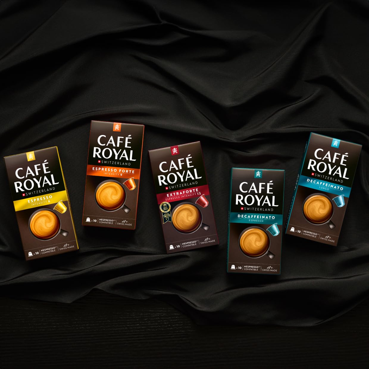 Café Royal, Espresso Promo Pack, 100 cápsulas compatibles con Nespresso (R), 80% aluminio reciclado, certificado Rainforest Alliance, 100% café arábica, intensidad 6
