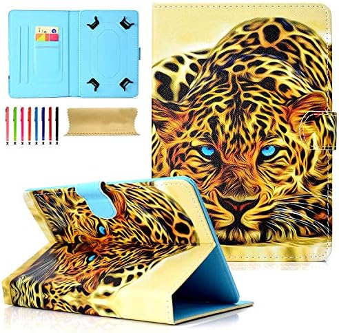 Universal Folio Case for 7 inch Tablet, Cookk PU Leather Multi-Angle Stand Magnetic Cover with Card Holder for 6.5" to 7.5" Tablet, ect, Lion