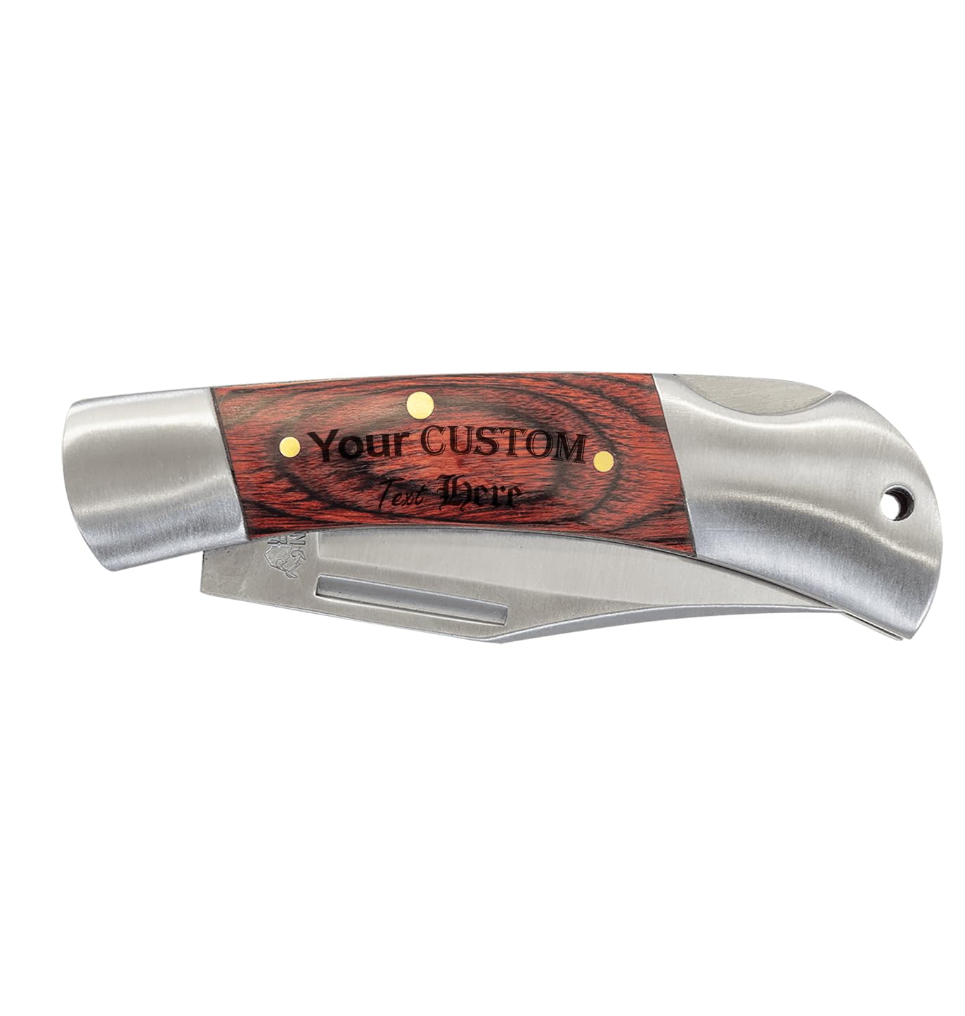 Hat Shark Legacy Wood Personalized Folding Pocket Knife