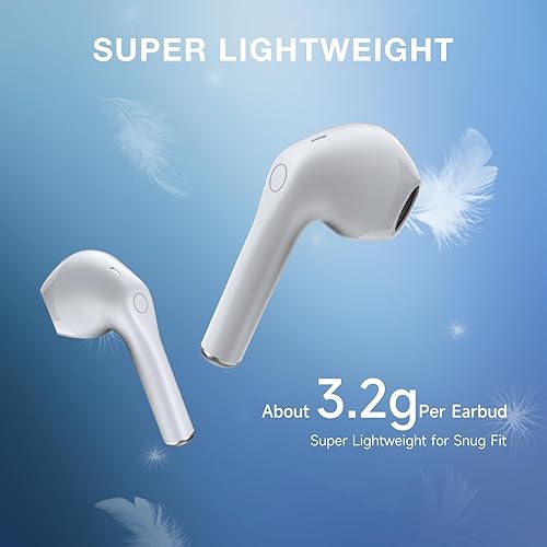 Miniatura 6 de 1 Hora Auriculares inalámbricos Bluetooth 5.3 con graves profundos, sonido premium con estuche de carga de micrófono para iPhone, tablet, Android,