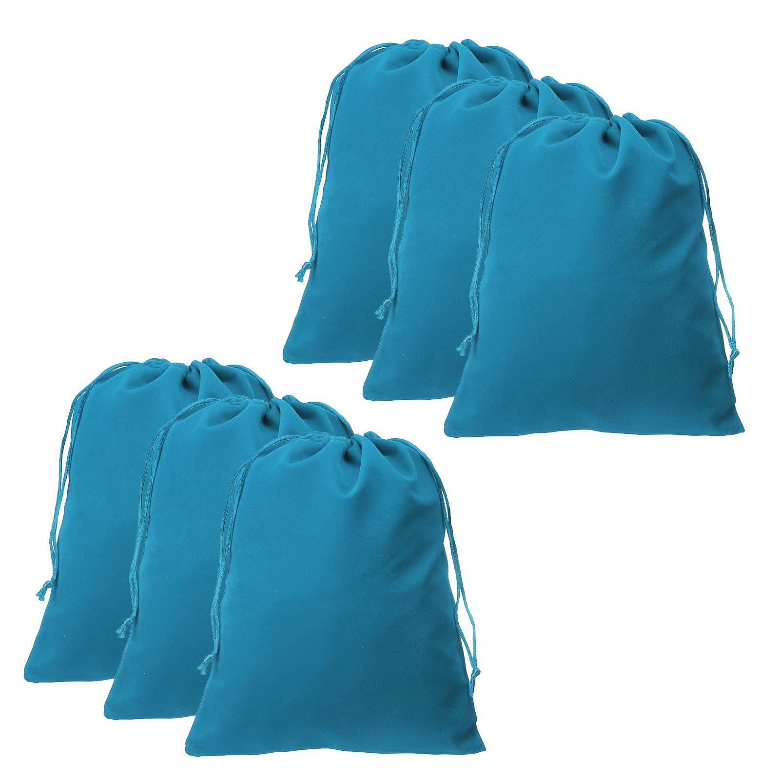 sourcing map 10pcs Velvet Gift Bags 7.9" x 9.8" Drawstring Jewelry Pouches Reusable Gift Packaging Storage Bags with Drawstring for Jewelry Bracelet Headphone Bead Gift Candy, Lake Blue