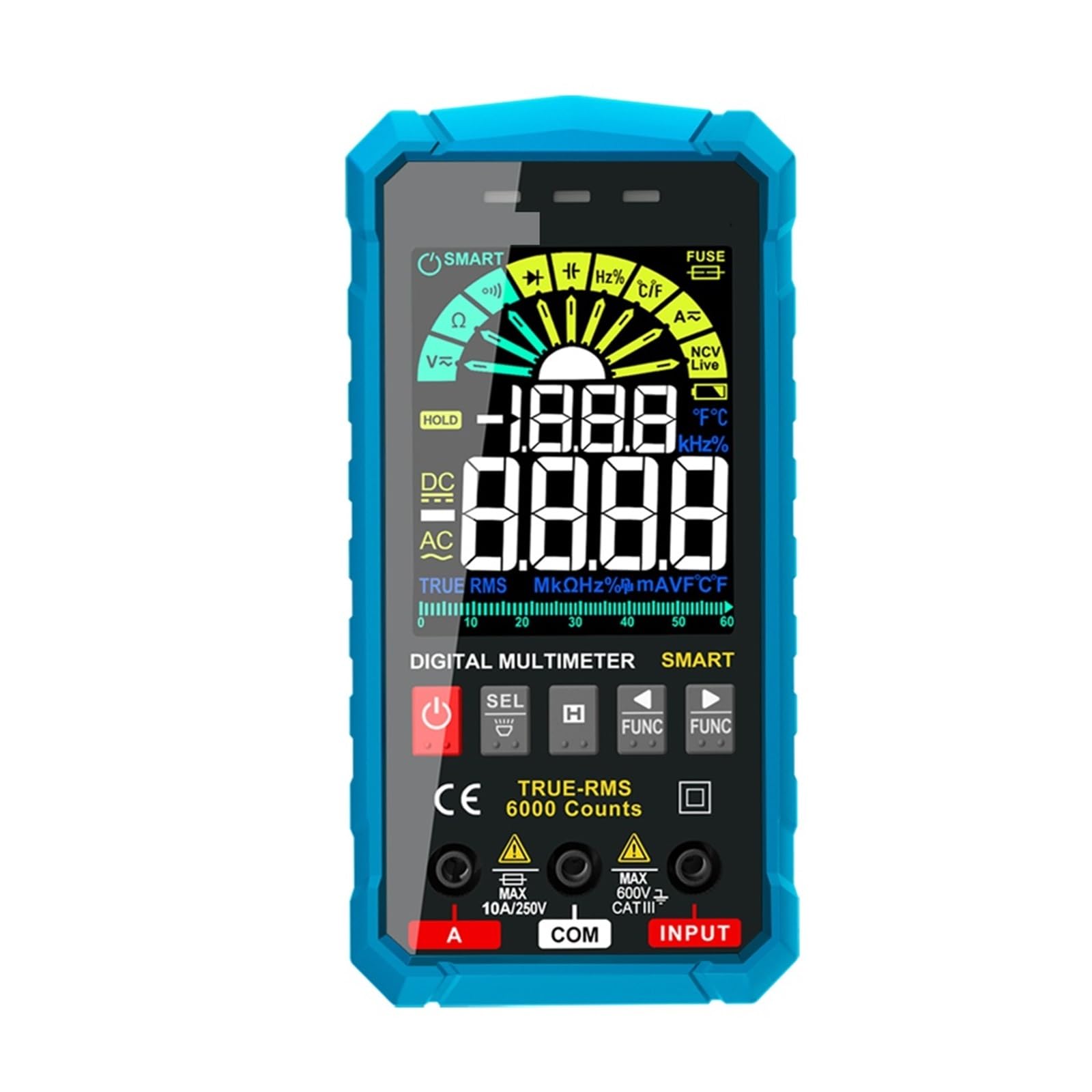 Multimètre Numérique 600V Voltmètre Testeur Ohm Capacité Smart NCV AC DC
