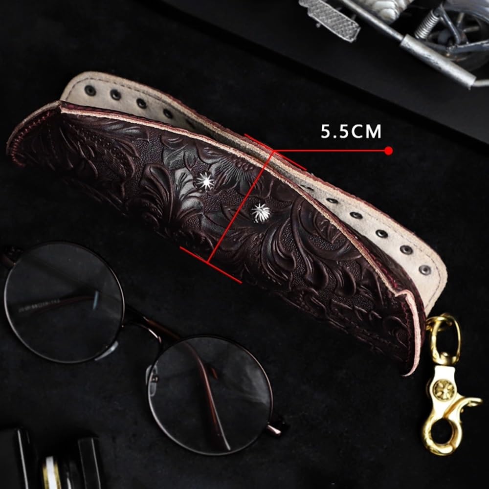 Przenośne etui na okulary przeciwsłoneczne, wąskie etui dla kobiet i mężczyzn, retro minimalistyczny, ręcznie robiony uchwyt na okulary przeciwsłoneczne, skórzane etui na okulary