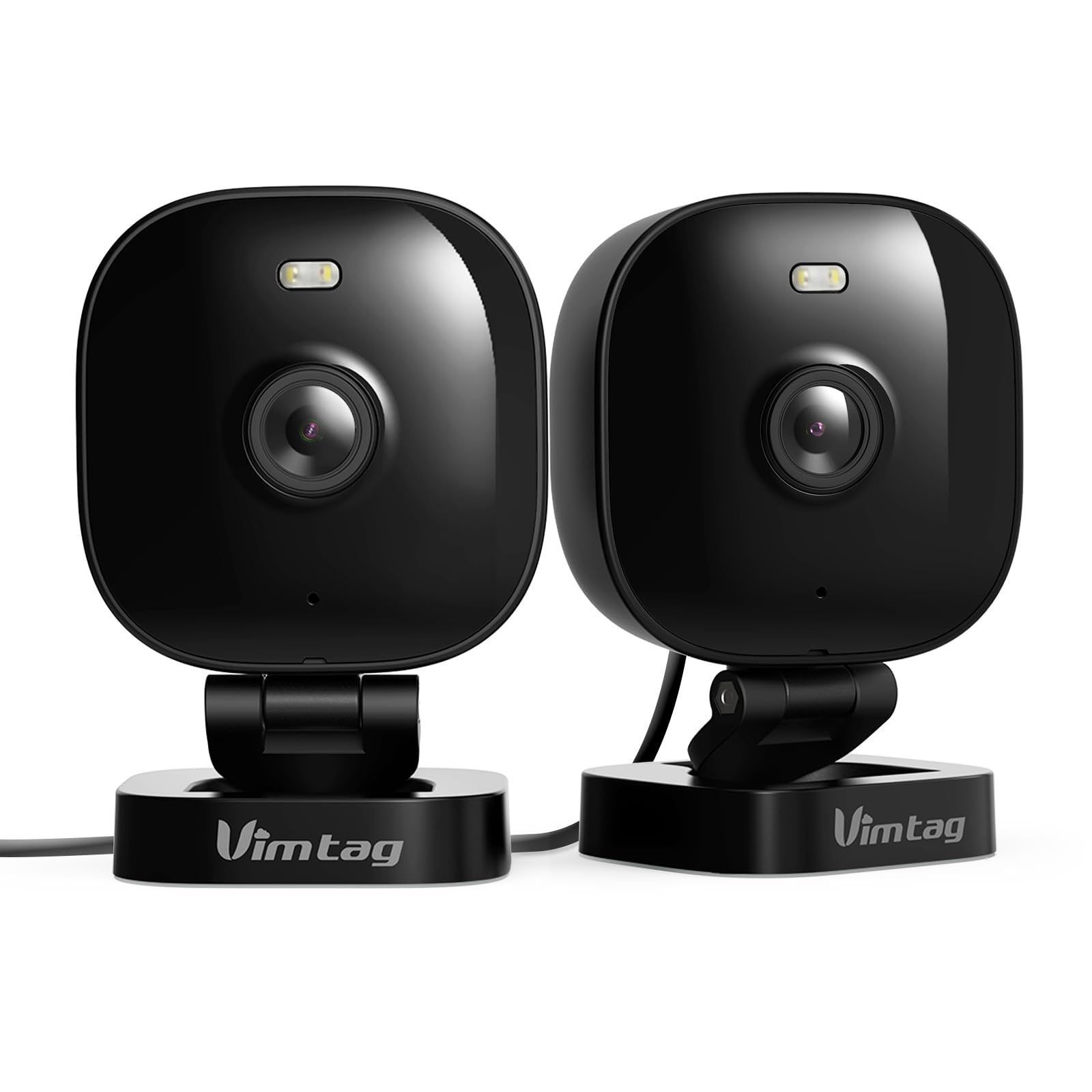 VIM TAG 2,5K Telecamera Wi-Fi Esterno, Videocamera Sorveglianza Interno con Allarme, Visione Notturna a Colori, Impermeabile IP65, Audio a 2 Vie, Rilevamento del Movimento, Funziona con Alexa(2PCS)