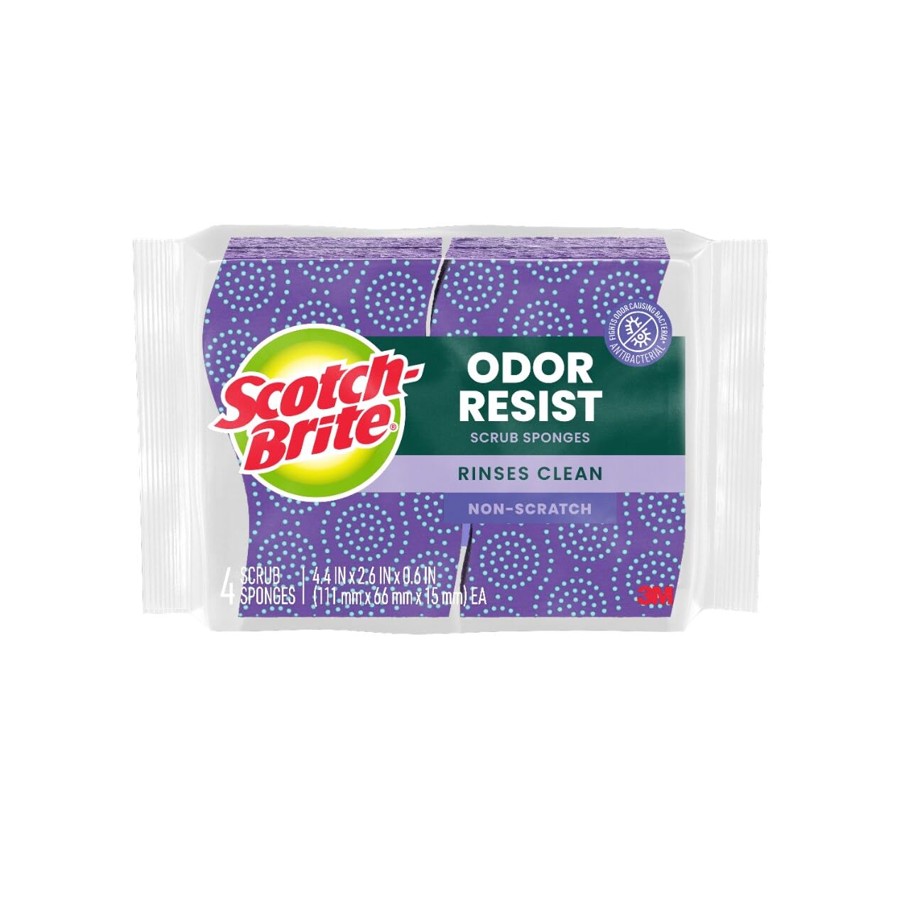 Scotch-Brite Scrub Dots Non-Scratch Scrub Sponge, Rinses Clean, for Washing Dishes and Cleaning Kitchen, 32 Scrub Sponges