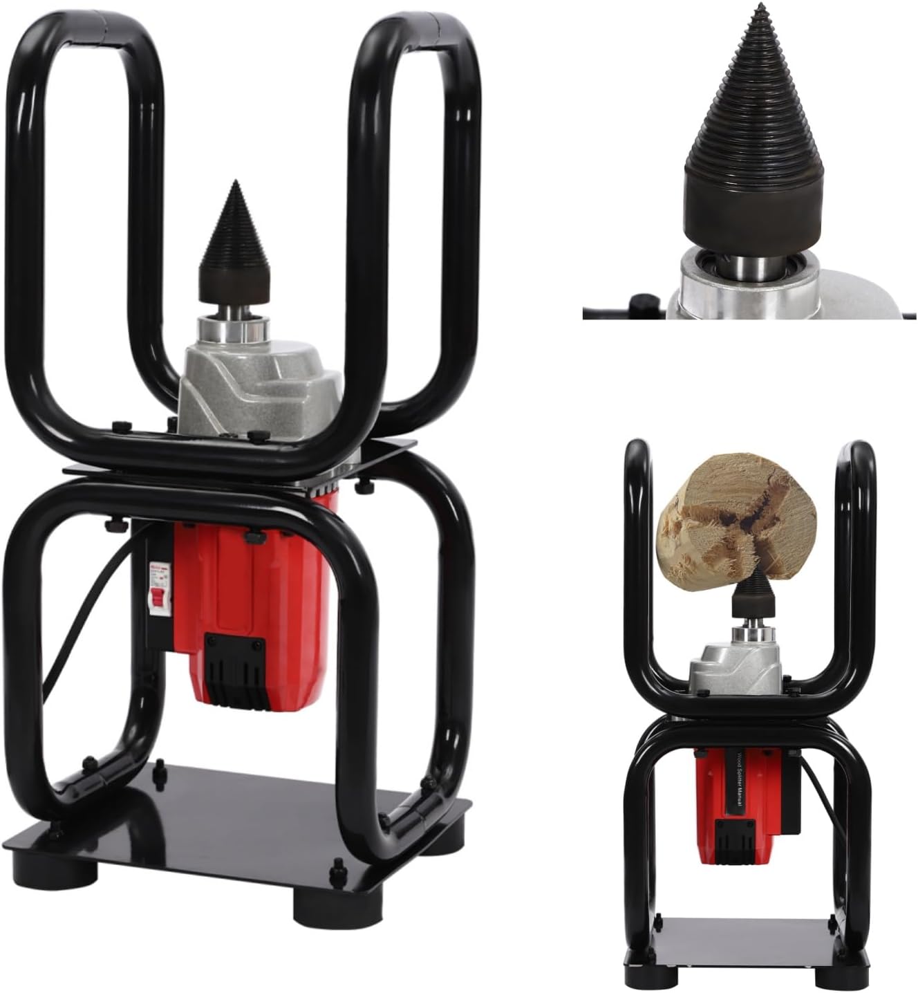 Electric Firewood Splitting Machine, 110V 3300W Log Splitter for Wood Within 24cm/9.45in Electric Powered Wood Splitter Wood-Chopping Tool for Splitting Redwood, Cedar, Pine, Oak, Poplar, Elm