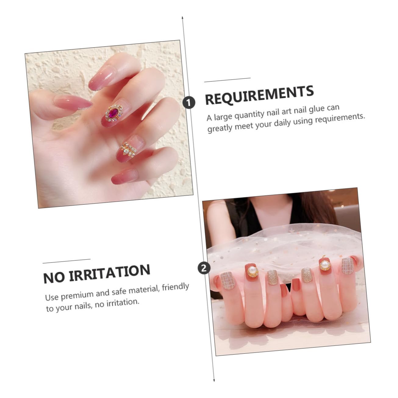 FRCOLOR 3 Set 2g Colla Per Unghie Monouso Alla Rinfusa Per Unghie Finte Colla Per Manicure Ad Asciugatura Rapida Colla Per Nail Art Per Punte Delle Unghie E Accessori 25 Pezzi * 3