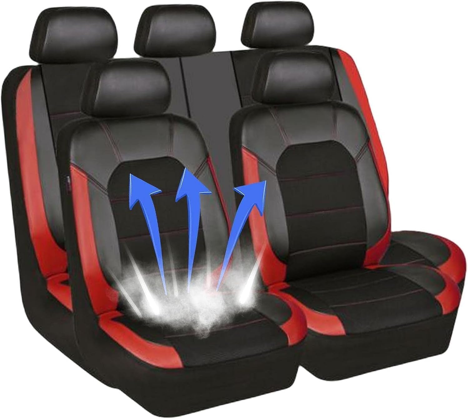 Funda Asiento Coche para Hyundai Terracan 2.9 CRDi, Fundas de Asiento de Coche Completo Juegos Cubreasientos Protectores Interior Accesorios,D-Red