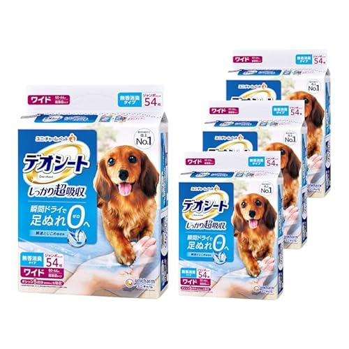 デオシート ワイド サイズ 54枚×4袋 全216枚 しっかり超吸収 無香 消臭 ペットシーツ ユニチャーム[順次発送]