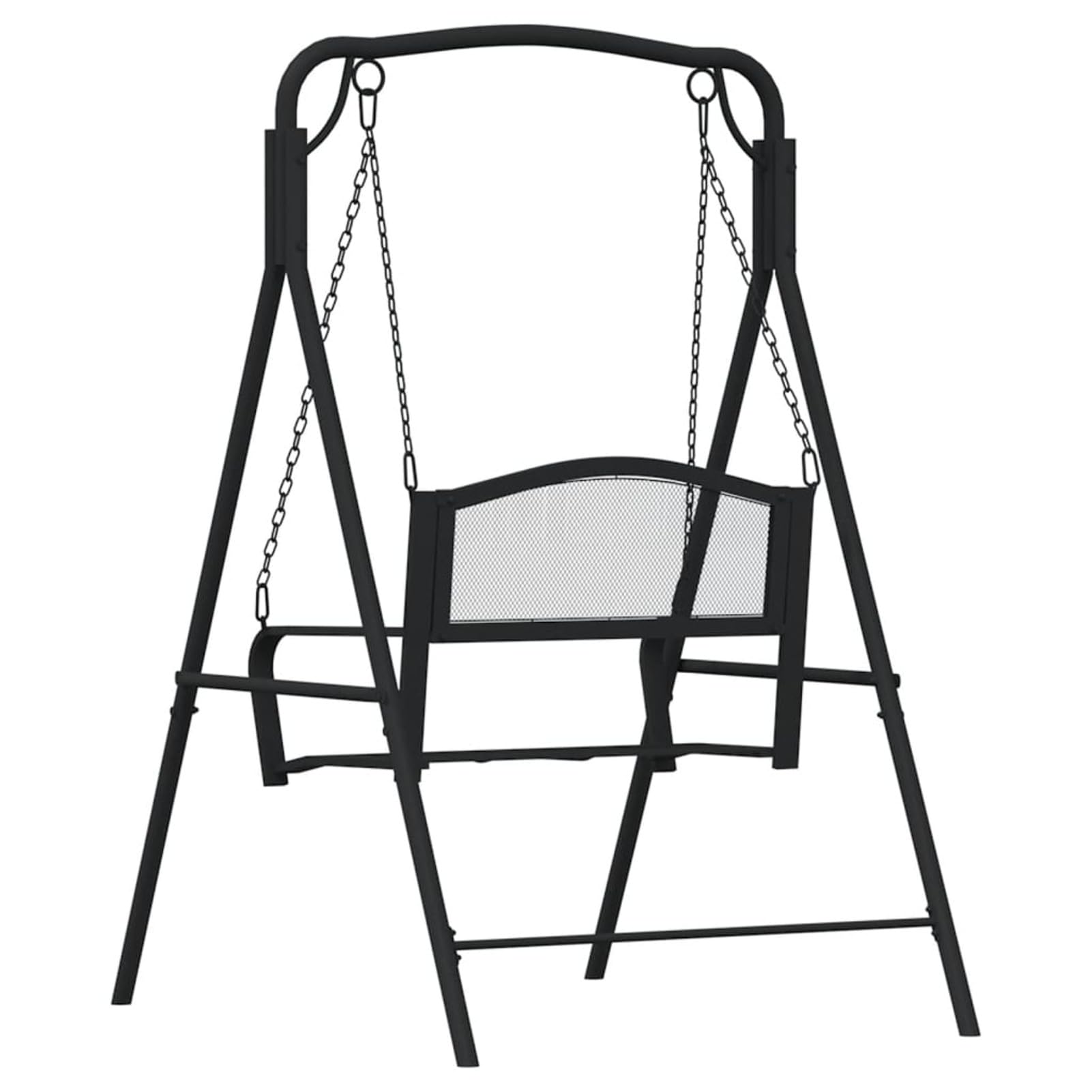 Dondolo 124 cm in Acciaio Nero,Mobili,Mobili da Giardino,Mobili e sedie da Giardino,Panchine da giardino-318832