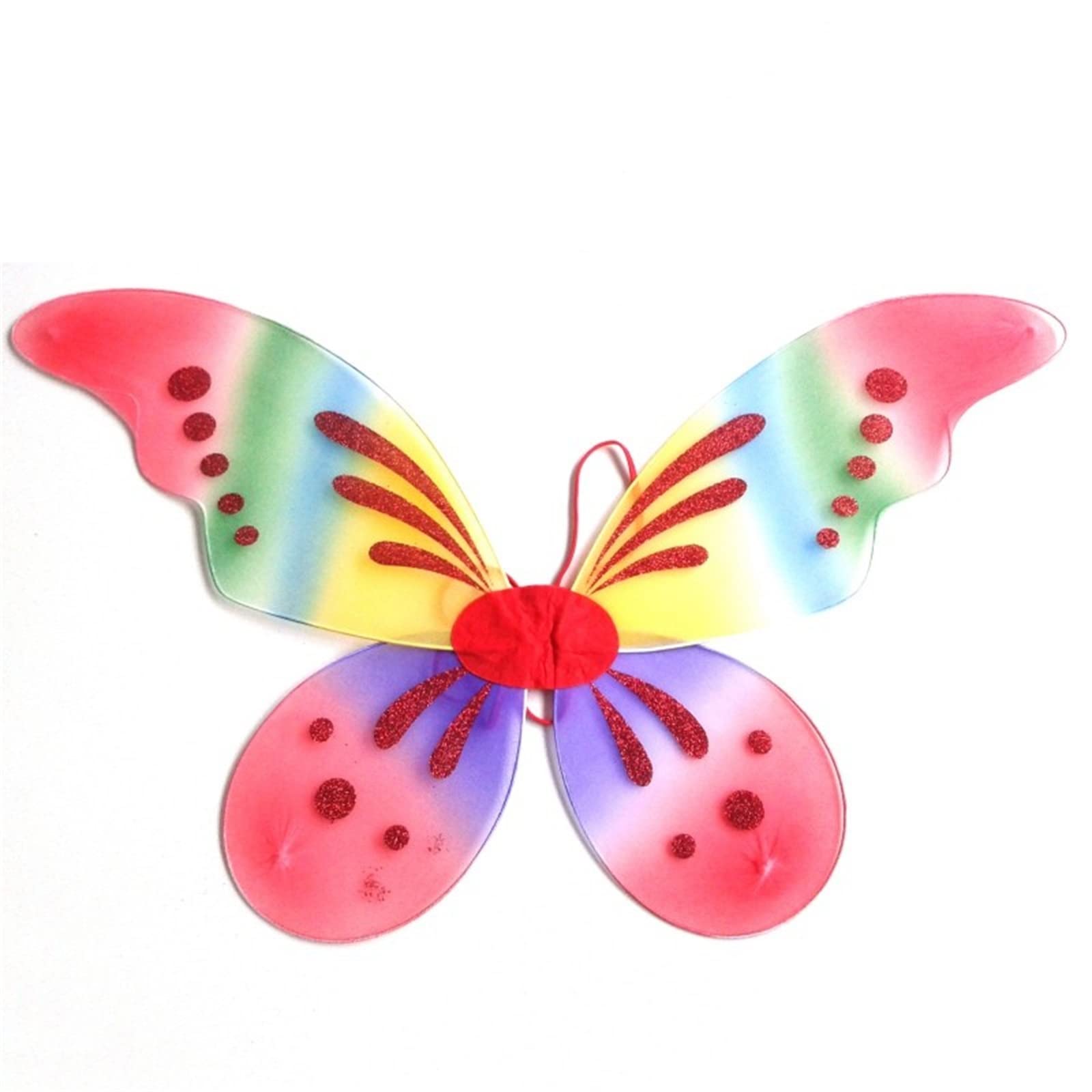 Nsywmzy Butterfly Wings Adult Halloween Costumes Colourful Butterfly Wings Costume Birthday Party Halloween Cosplay Accessories (Multi-color red, 47 * 57cm/18.5 * 22.44inches)