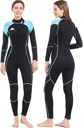 XUKER Traje de neopreno para mujer y hombre, 0.079 in, 0.118 in, neopreno con cremallera frontaltrasera en agua fría, traje de buceo de cuerpo