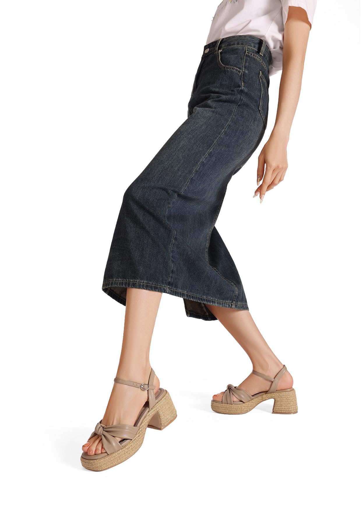 QUEEN HELENA Sandali con Tacco Basso a Fascia Incrociata Donna ZM9968
