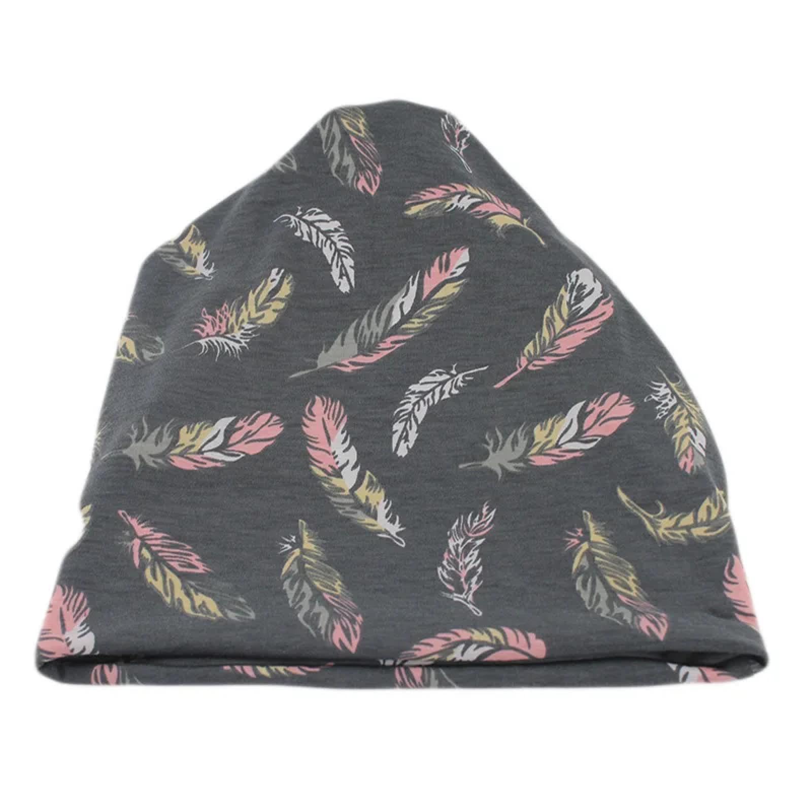 SiVaji Casquettes Bonnets Chapeaux Bonnet Tricoté Automne Printemps Chaud Bonnets Skullies Causal Écharpe Double Utilisé Filles Floral Chapeau Coton