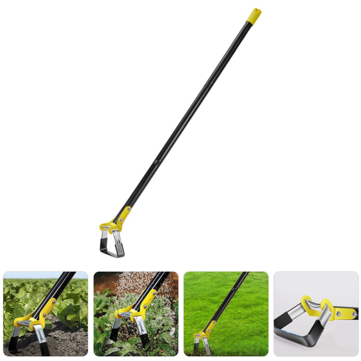YARNOW Azada Pequeña de Metal para Deshierbe Mango Ergonómico, Herramienta de Jardinería Resistente de Acero Inoxidable y Acero Manganeso para Uso en Casa y Senderismo