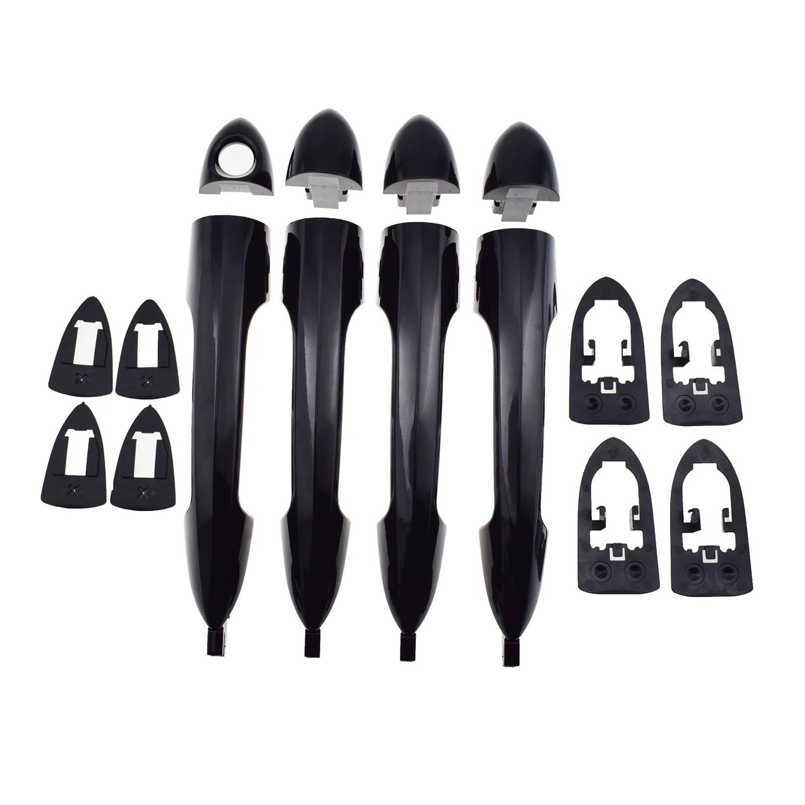WNBXHSD Car Exterior Car Door Handle for Alfa for Romeo 147 for Giulietta Alfa for Mito for Lancia Y Black Front Rear Left Rear Exterior Door Handles(4PCS a Kit)