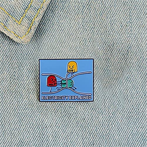 Image of Electricity Explained Science Cute Lapel Pins for Backpack Enamel Pins Badges Brooches for Clothes Accessories Students' Gifts