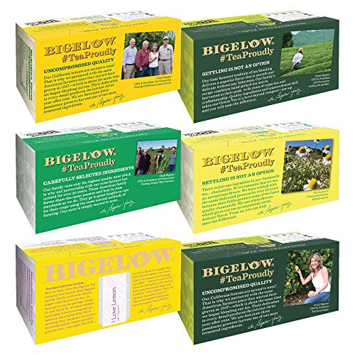 Bigelow Tea Immunity Teas 6 Flavor Variety Pack, Mixed Caffeinated & Caffeine Free Teas, 18 - 20 Ct (Pack Of 6), 110 Total Tea Bags #TOP1