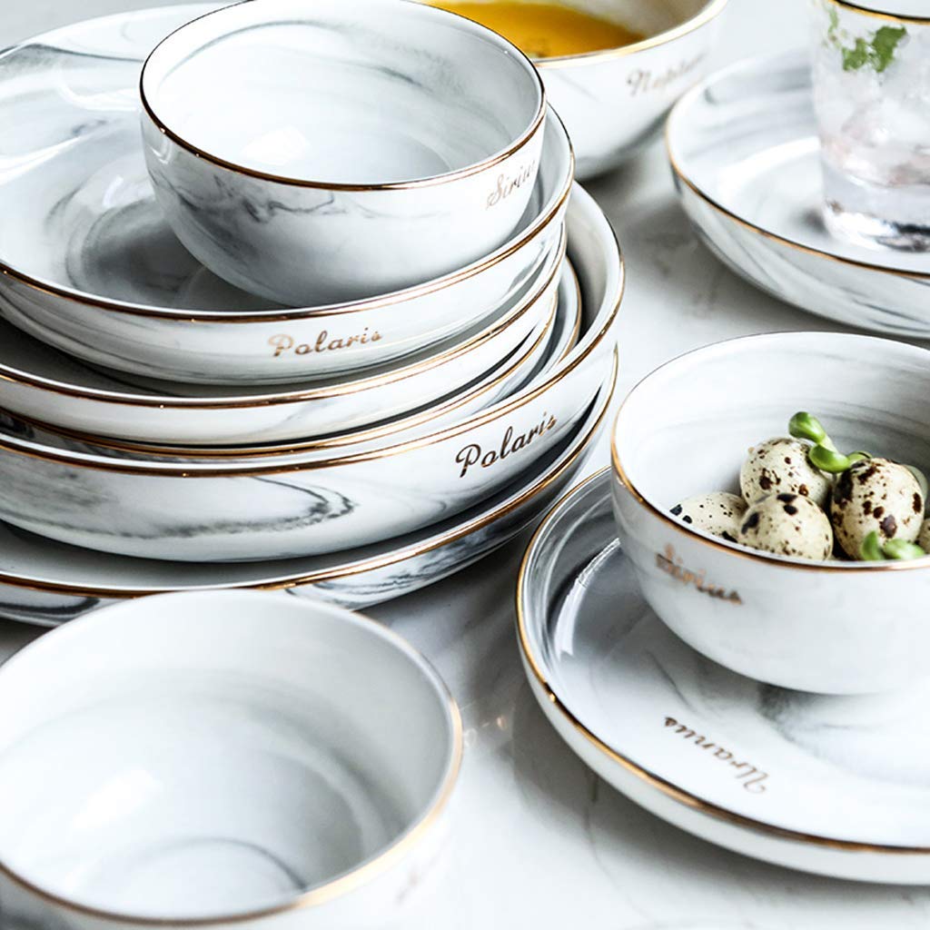 Services De Table en Céramique Romantique, Ensemble De 30 Pièces De Luxe Léger en Porcelaine De Phnom Penh – Bol/Plat/Cuillère | Vaisselle D'Hôtel De Style Nordique pour Restaurant