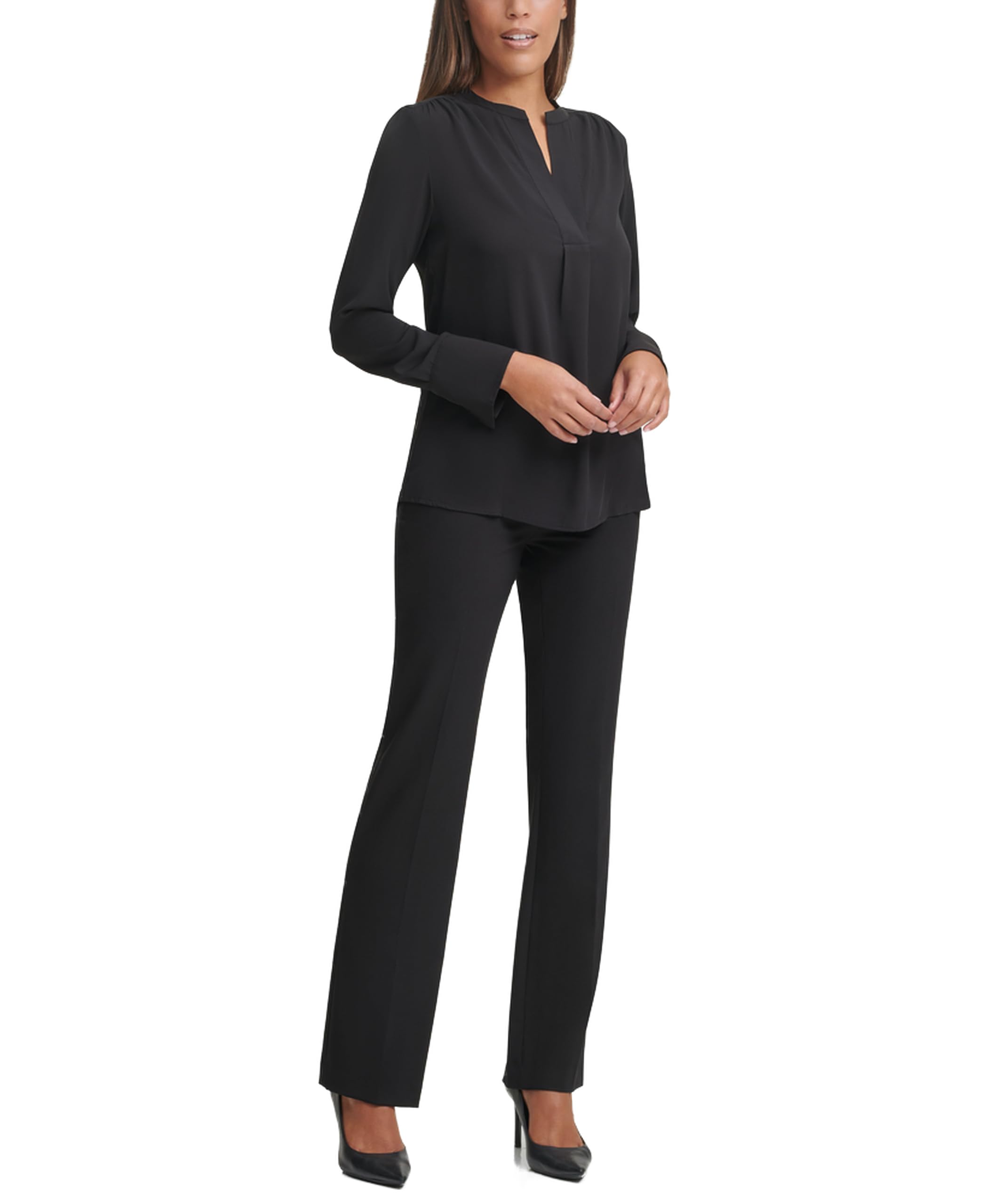 

                                                    Calvin Klein Women's Long Sleeve Suiting Blouse, B