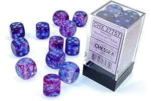 Chessex 16mm D6: Nocturnal Nebula Dice with Blue Luminary