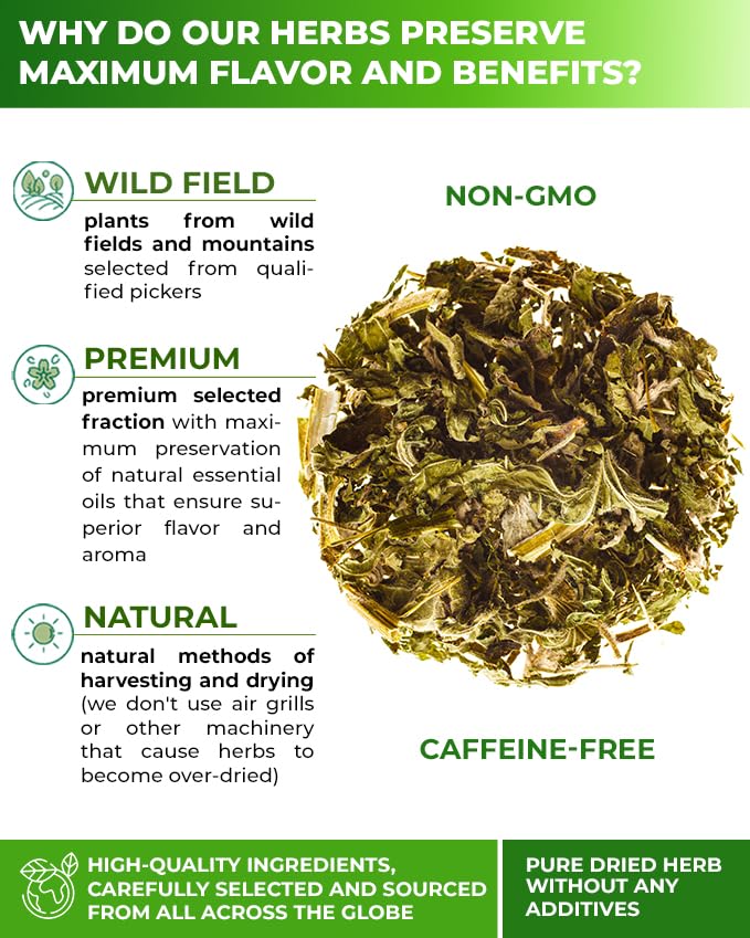 Image of 4 oz. Motherwort Tea Dried Motherwort Herb Tea (Leonurus Cardiaca) - 113g Leonurus Cardiaca (Cola De Leon)