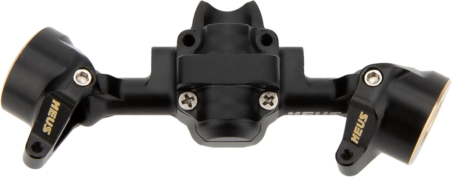 MEUS Racing SCX30 Axle Housing with Diff Covers and Steering Knuckles for 1/30 Axial SCX30 RC Crawler Upgrades (Black)