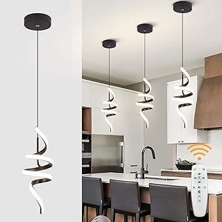 3000-6000K Dimmable Modern Pendant Light,Black LED Pendant Light for Kit...