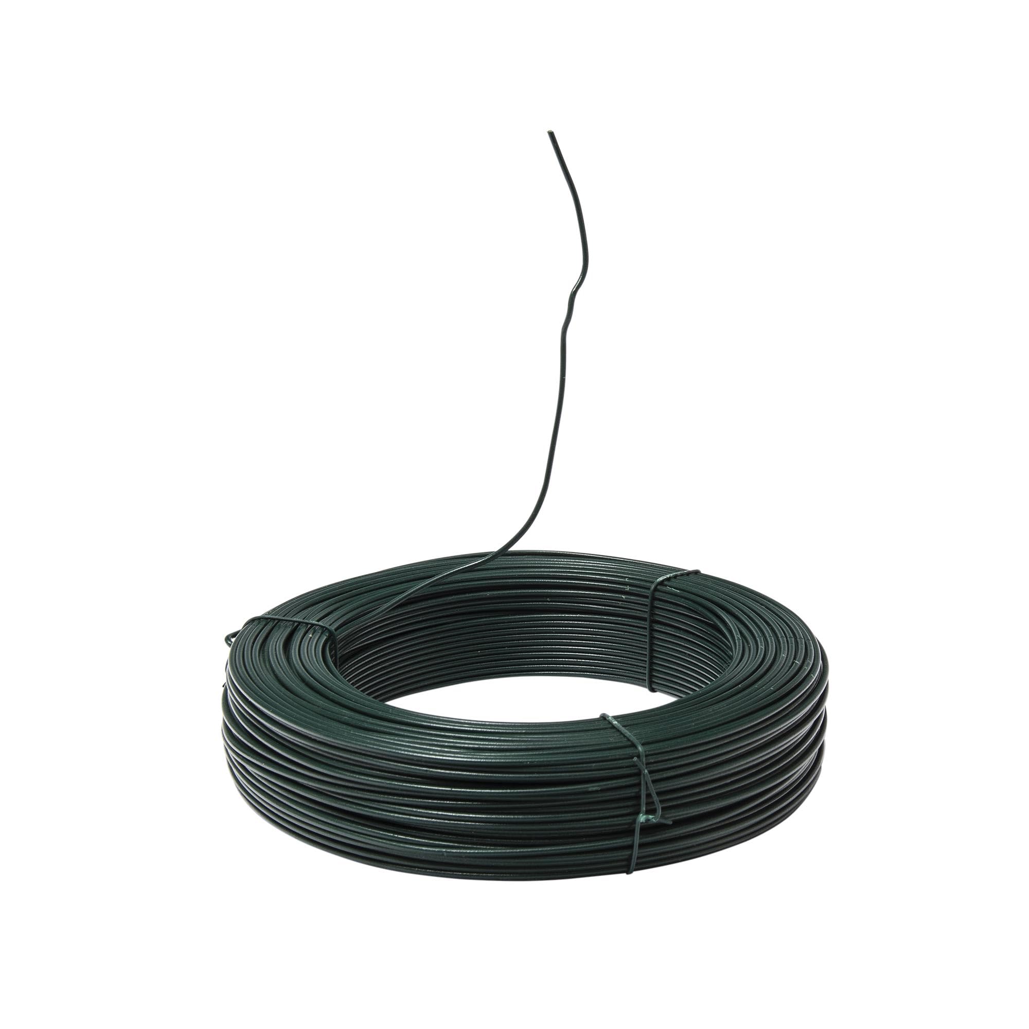 WERKA Pro Fil de Fer plastifié Vert avec Support, Bobine de 50 m, Section 1,2 x 1,6 mm, Parfait pour Fixation, Attache ou clôture au Jardin, offrant durabilité et flexibilité