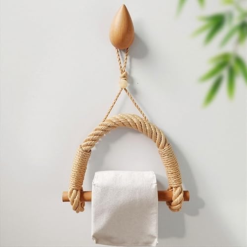 Hosrnovo Wood Toilet Paper Holder, Wall Mounted House Warming Gifts